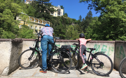 Gezin fietsen Italie