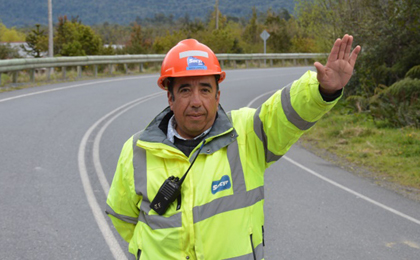 Wegwerkzaamheden op de Carretera Austral