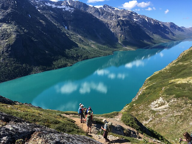 Uitzicht wanneer je wandelt over de Jotunheimen