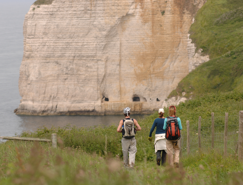 Wandelen langs de kliffen in Normandië