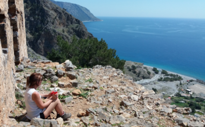 Uitzicht over zee op Kreta