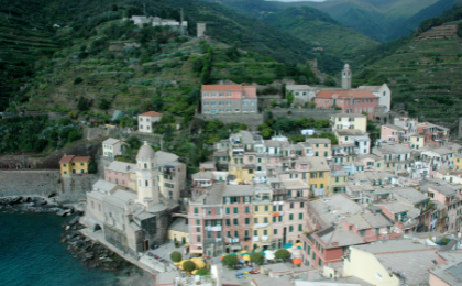 Cinque Terre vanuit de lucht