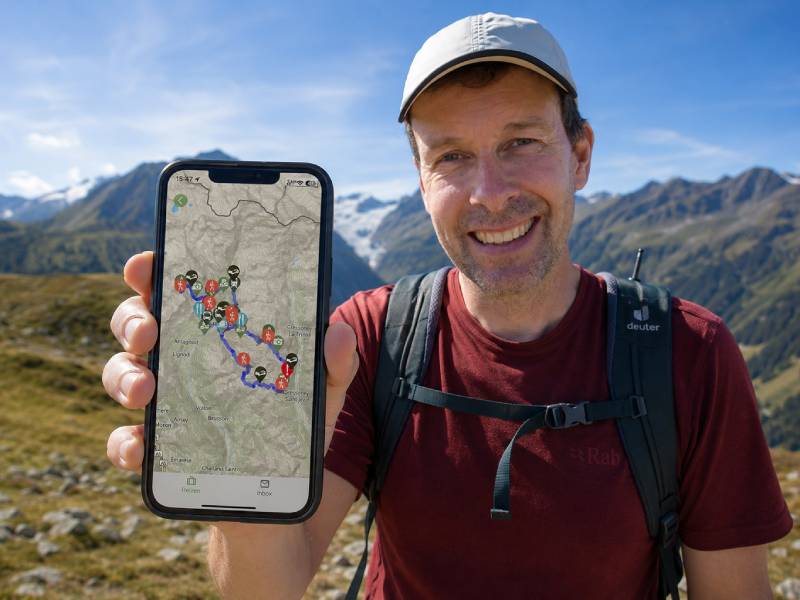 SNP Reis App scherm tonen