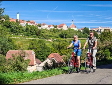 Fietsvakantie Duitsland Rothenburg Radfahrer