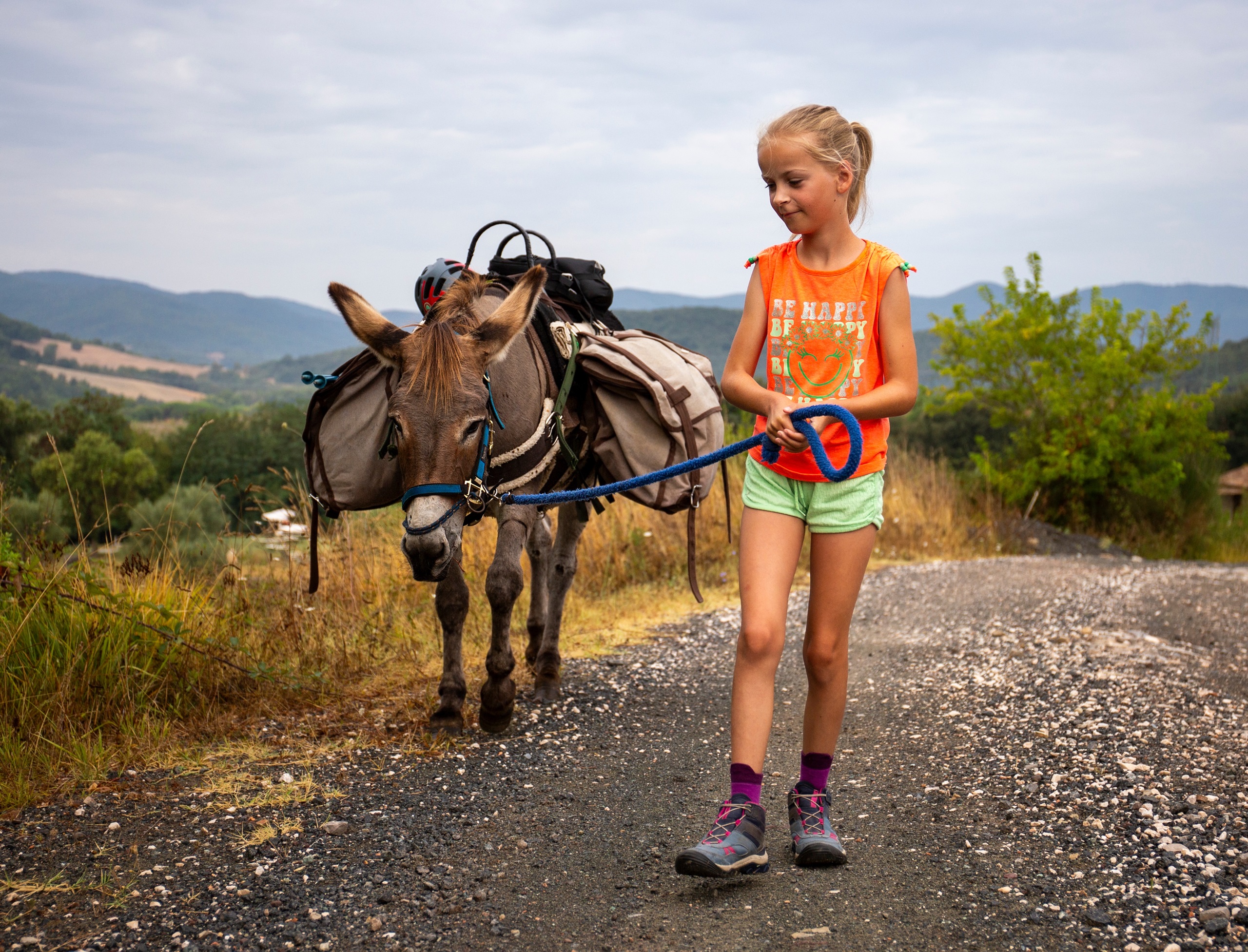 Wandelreis met kinderen en ezel in Toscane