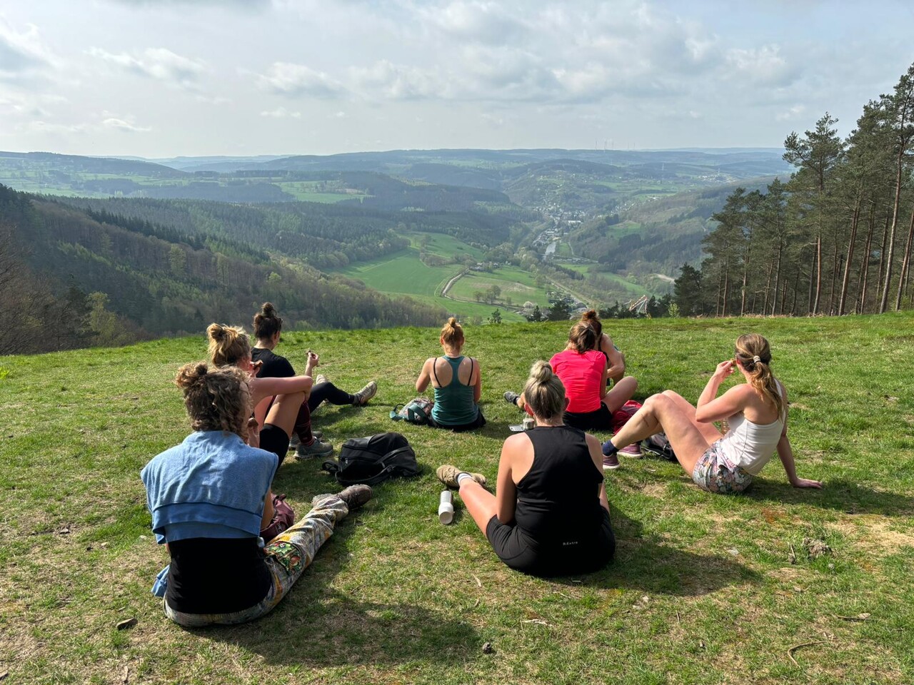 Stretchen, hiken, relaxen en pizza