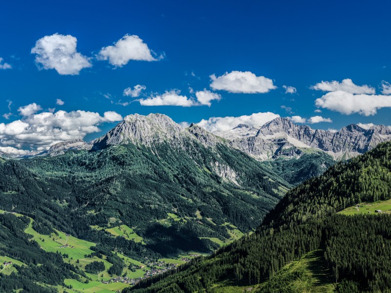 Bossen, almen, bergpanorama's en zingende locals